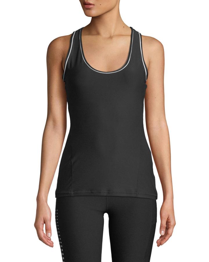 Slim Body Fit Piped Tank Top