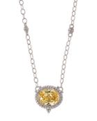 La Petite Oval Canary Crystal Pendant Necklace