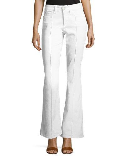 Farrah Seamed Flared Jeans, White