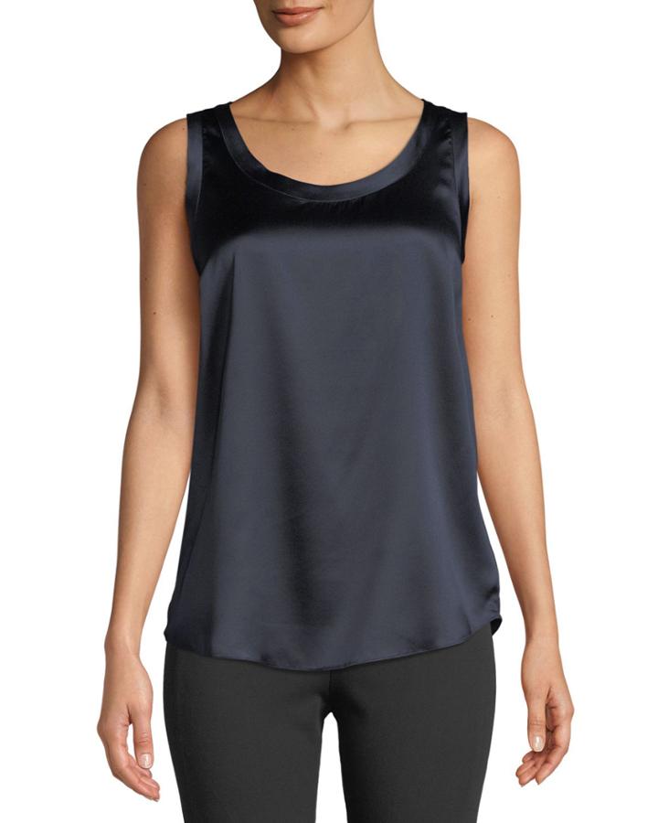 Silk-blend Scoop-neck