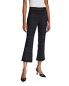 Plaid Cropped Flare Pants