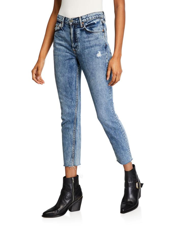 Karolina High-rise Cropped Distressed Skinny Jeans - Almost Gone