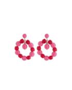 Bauble Hoop Earrings, Pink