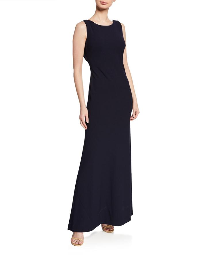 Drape-back A-line Gown