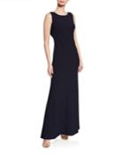 Drape-back A-line Gown