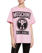 Unisex Logo Screen Print T-shirt, Pink