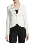 One-button Fitted Blazer, Ivory