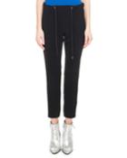 Drawstring-waist Jersey Track Pant W/ Zip-hem