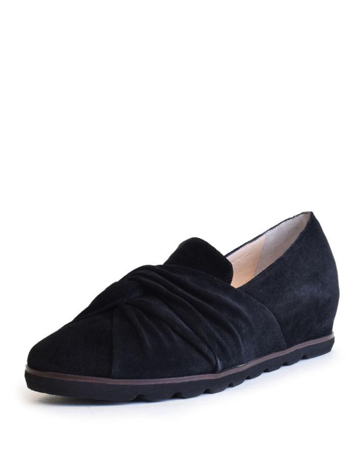Suede Hidden-wedge Comfort Flats