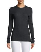 Cashmere Ribbed Long-sleeve Tee