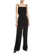 Sleeveless Crepe Tuxedo Jumpsuit