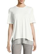 Short-sleeve Double-layer Colorblock Tee