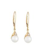 Freshwater Pearl & Diamond Drop Earrings,