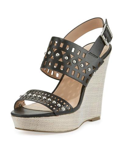 Aloof Studded Laser-cut Wedge