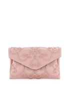 Intricate Scroll Envelope Clutch Bag, Pink