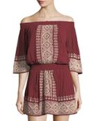 Fiona Off-the-shoulder Embroidered Dress