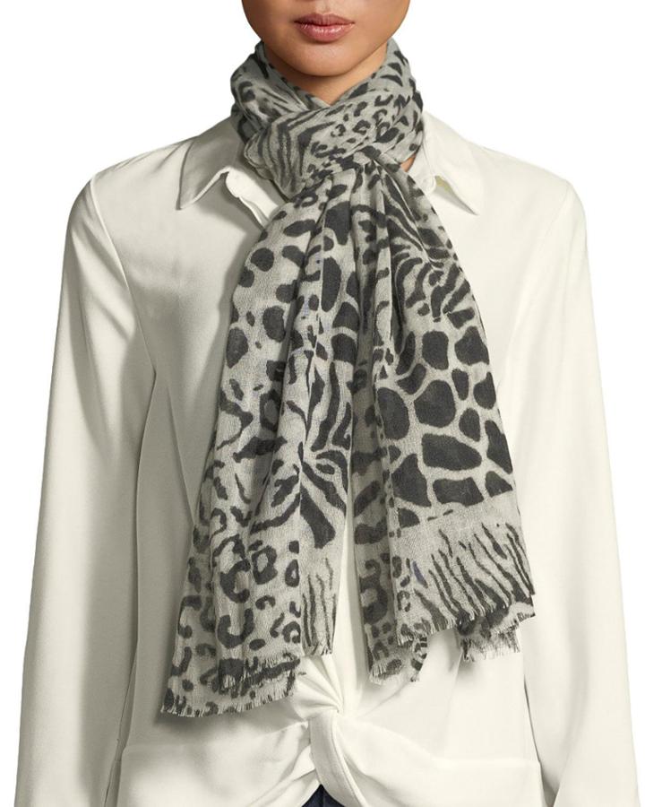 Animal Print Sheer Wool