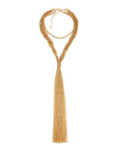 Braided Y-drop Choker Necklace