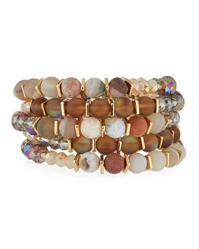 Multi-row Simulated Crystal Wrap Bracelet, Gray Tonal
