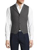Wool Notch-collar Vest,