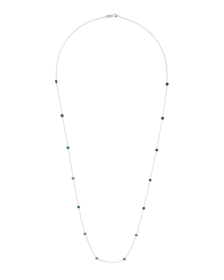 Rock Candy Stone Station Necklace In Bronze Turquoise,