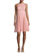 Sleeveless Lace Fit-and-flare Cocktail Dress,