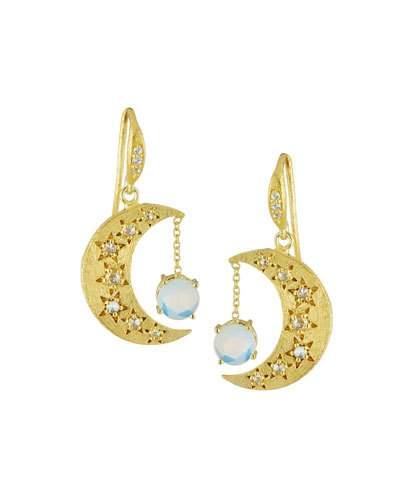 Celestia Opalite Moon Drop Earrings