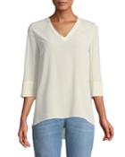 Stretch Georgette V-neck Tee