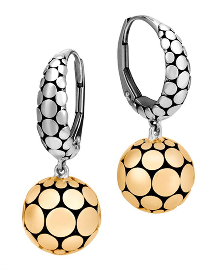 Dot 18k Gold & Silver Drop Earrings