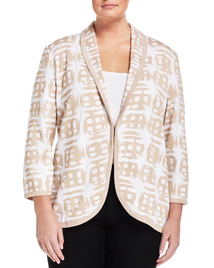 Misook 3/4-sleeve Printed Jacket, Women's,