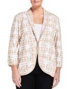 Misook 3/4-sleeve Printed Jacket, Women's,