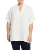 Josie Short-sleeve Silk Blouse,
