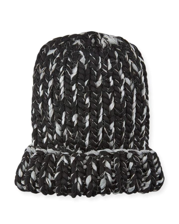 Elaine Two-tone Metallic Knit Hat