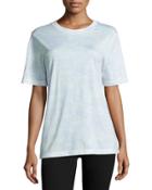Short-sleeve Abstract-striped T-shirt, Plexi/light Celadon