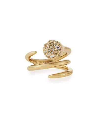 Crystal-encrusted Sphere Coil Ring,