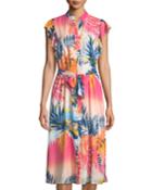Flutter-sleeve Tie-waist