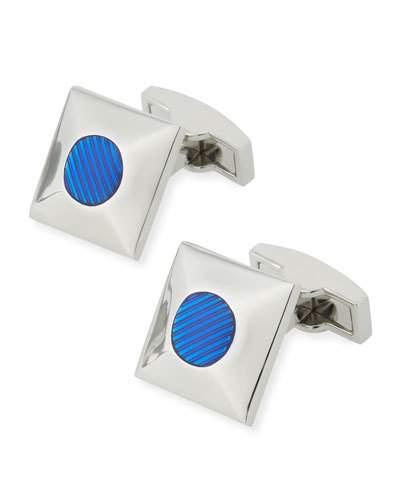 Rhodium-plated Colored Glass Cuff