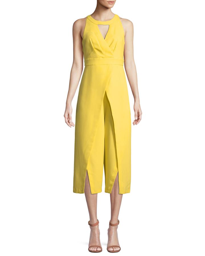 Crepe Keyhole-neck Jumpsuit