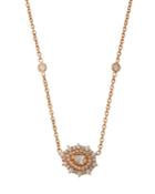 18k Rose Gold East-west Diamond Pear Pendant Necklace