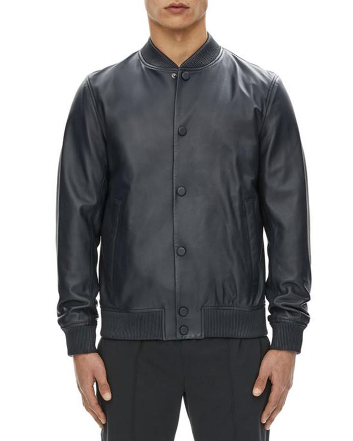 Hubert Leather Varsity Jacket