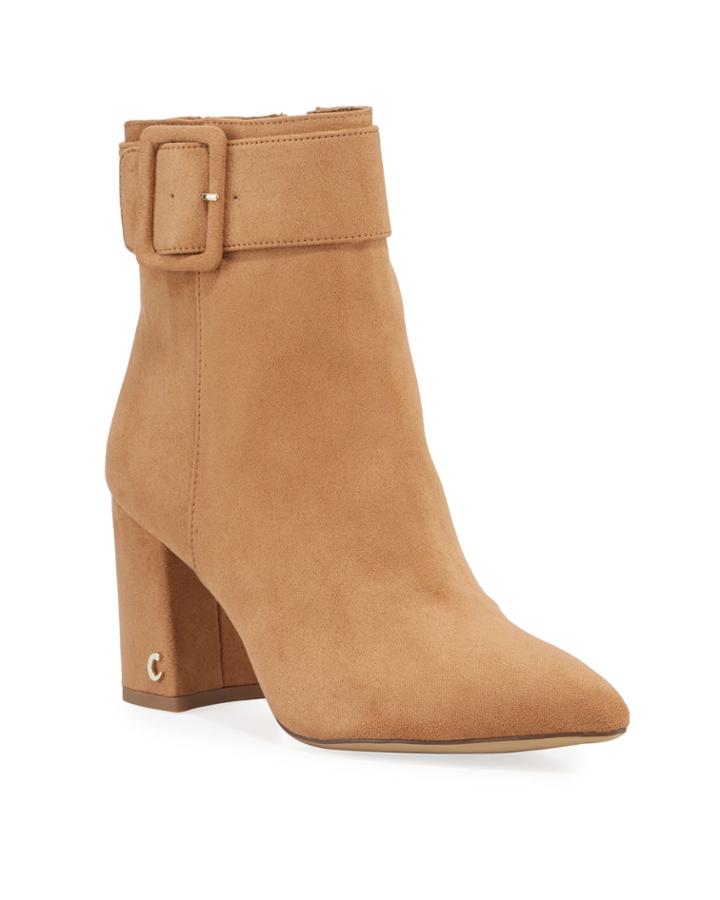Hardee Faux-suede Buckle Booties