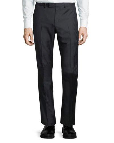 Monaco Wool Tonal-striped Trouser Pants