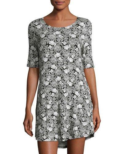 Lizzie Floral-print Dress, Black Pattern
