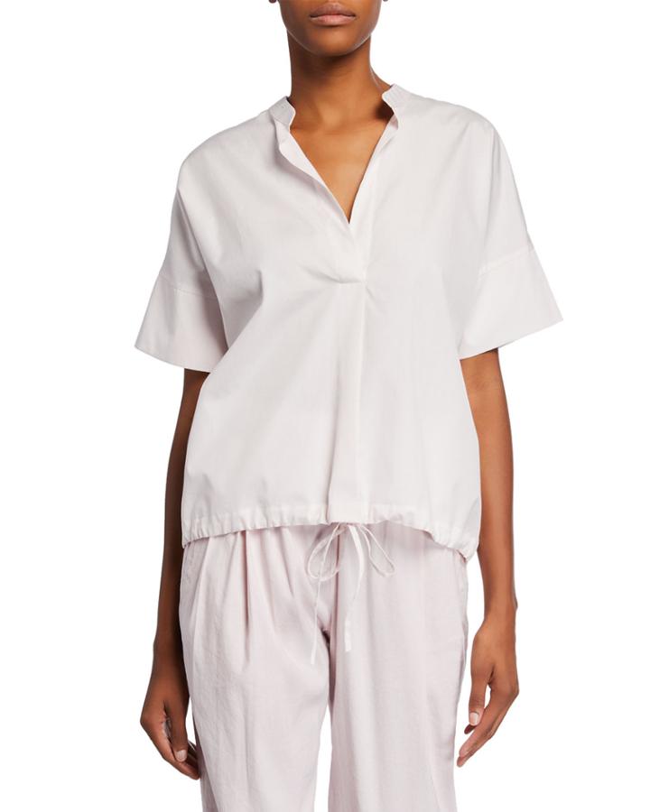Drawstring Popover Blouse