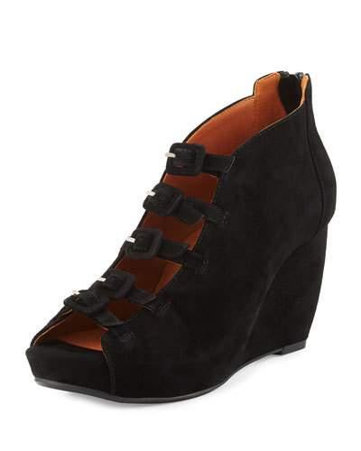 Ineeda Suede Buckle Bootie, Black