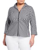 Plus Size Elaine 3/4-sleeve Gingham Blouse