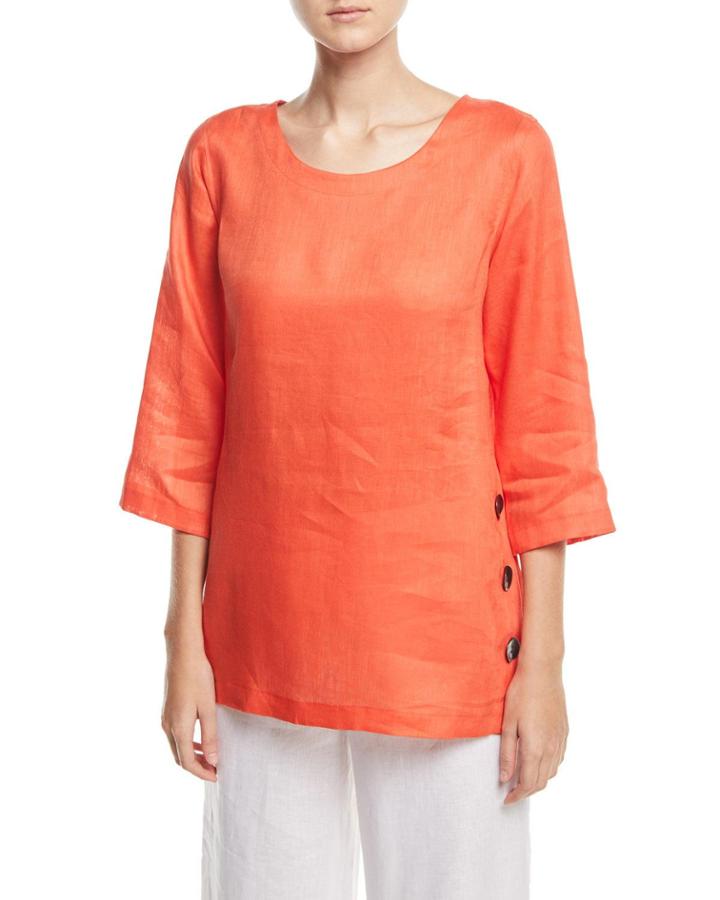Tissue-linen Side Button Top,
