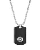 Men's Stainless Steel Dog Tag Necklace, Black/silver