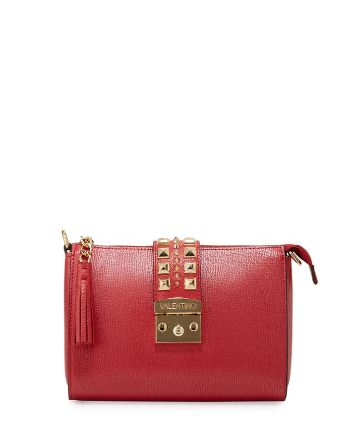 Coline Metallic Palmellato Leather Studded Crossbody Bag