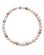 14k White Gold Chic Color Combination Of South Sea & Kasumiga Pearl Necklace,